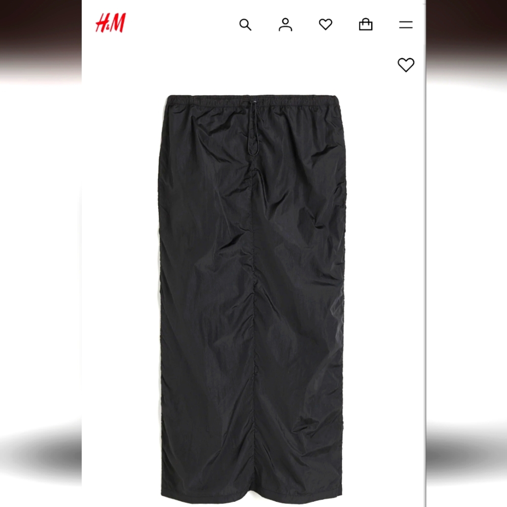 NWT H&M {LAST CHANCE!}Polyamide (Nylon) Rouched Midi Skirt - DIVIDED